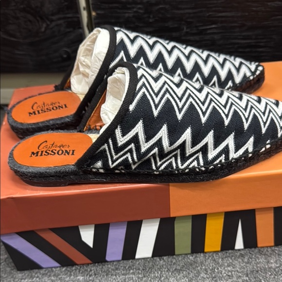 Missoni Black and White Zigzag espadrille sandals - Picture 2 of 5
